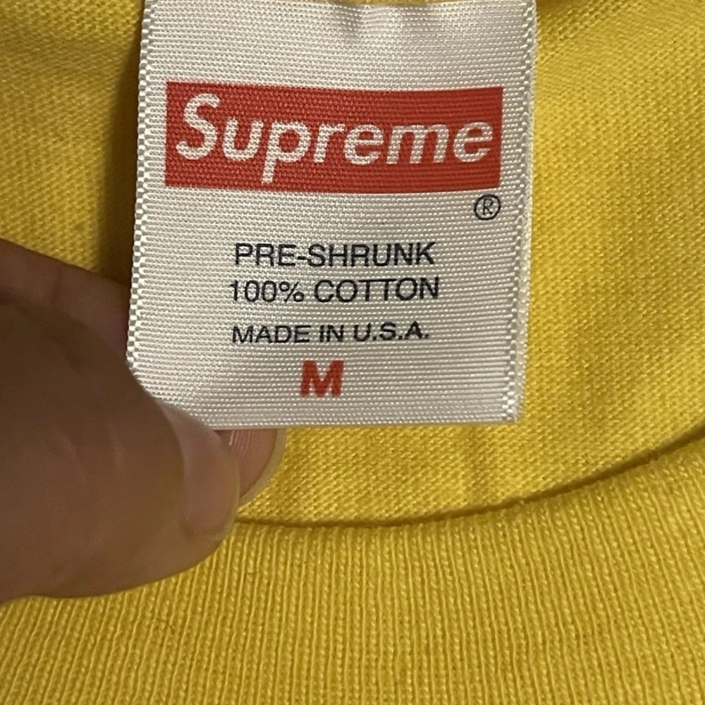 Supreme Pre-Shrunk 100% Cotton, Black Cat Tee Yellow In Size Medium - Picture 3 of 6
